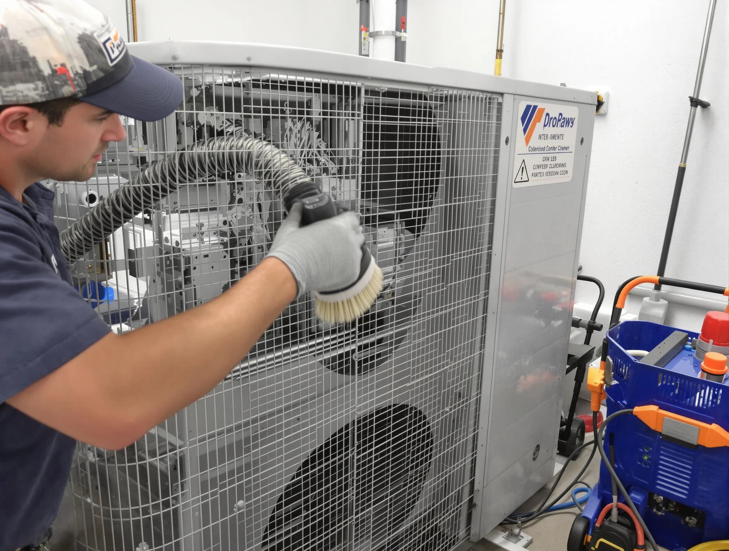 Fontana Air Duct Cleaning specialist performing precision AC coil cleaning for improved system performance in Fontana