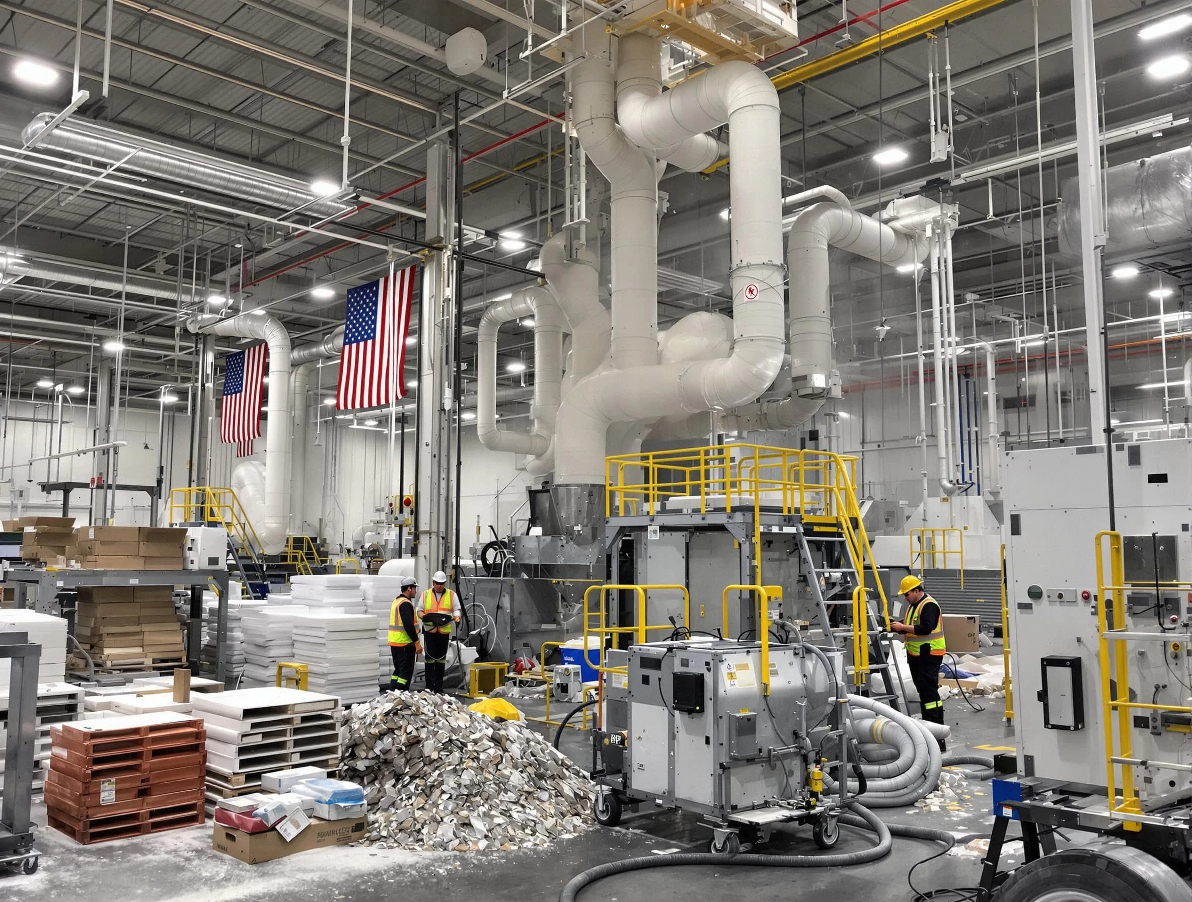 Fontana Air Duct Cleaning team performing large-scale industrial duct cleaning at a commercial facility in Fontana